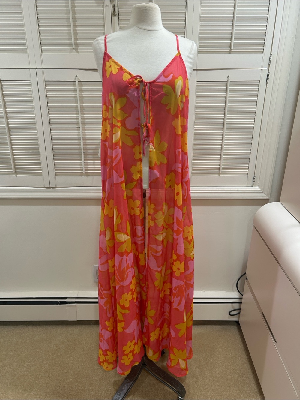 New Beach Riot Pink & Yellow Floral Cover Up